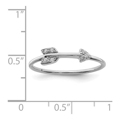 Sterling Silver CZ Arrow Ring – view 5