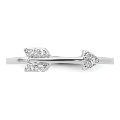 Sterling Silver CZ Arrow Ring – view 6