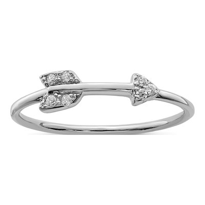 Sterling Silver CZ Arrow Ring