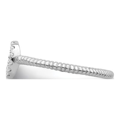 Sterling Silver CZ Peace Sign Ring – view 3