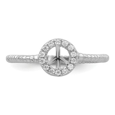 Sterling Silver CZ Peace Sign Ring – view 5