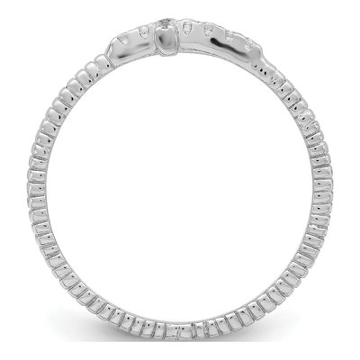 Sterling Silver CZ Cross Ring – view 3