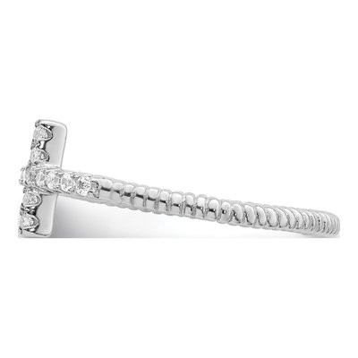 Sterling Silver CZ Cross Ring – view 4