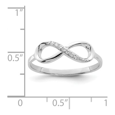 Sterling Silver CZ Infinity Ring – view 5