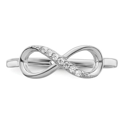 Sterling Silver CZ Infinity Ring – view 6