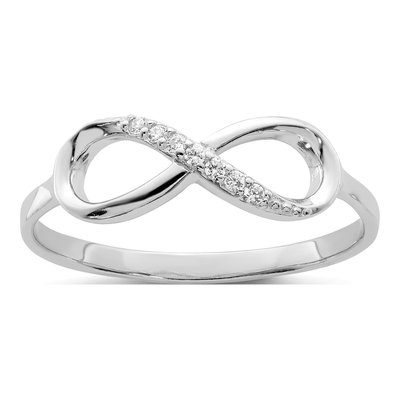 Sterling Silver CZ Infinity Ring