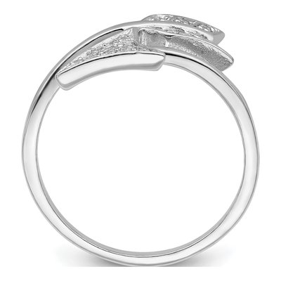 Sterling Silver CZ Adjustable Arrow Ring – view 3