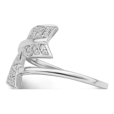 Sterling Silver CZ Adjustable Arrow Ring – view 4