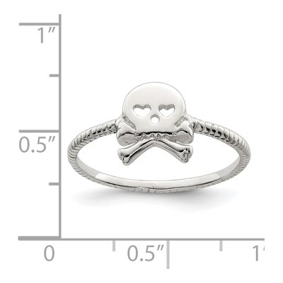 Sterling Silver Textured Skull Crossbones Ring – view 5