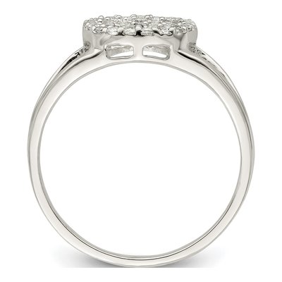 Sterling Silver CZ Peace Sign Ring – view 3