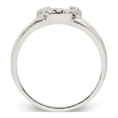 Sterling Silver CZ Horseshoe Ring – view 3