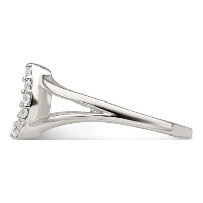 Sterling Silver CZ Horseshoe Ring – view 4