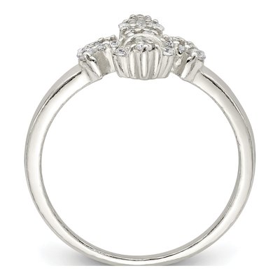 Sterling Silver CZ Fleur de Lis Ring – view 3
