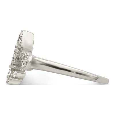 Sterling Silver CZ Fleur de Lis Ring – view 4