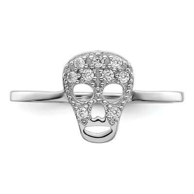 Sterling Silver CZ Skull Ring – view 5