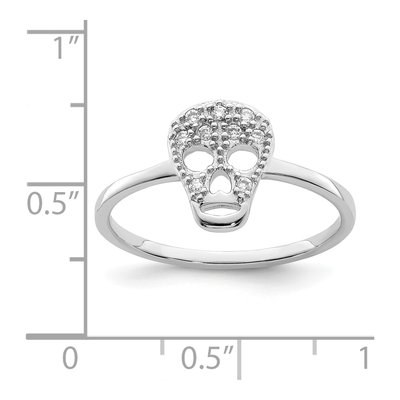 Sterling Silver CZ Skull Ring – view 6