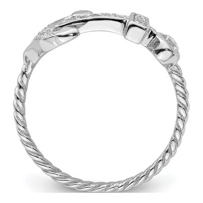 Sterling Silver CZ Anchor Ring – view 3
