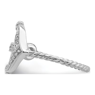 Sterling Silver CZ Anchor Ring – view 4