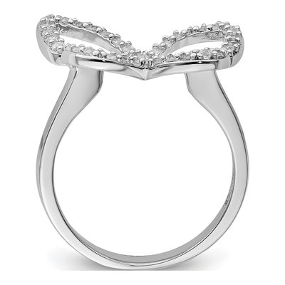 Sterling Silver CZ Butterfly Ring – view 3