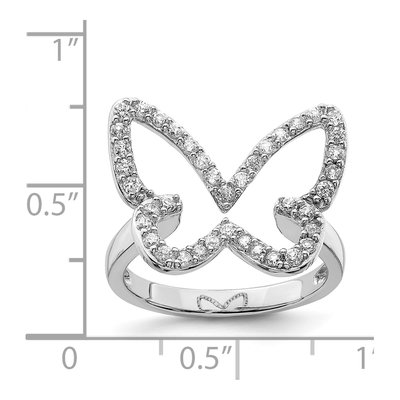 Sterling Silver CZ Butterfly Ring – view 5
