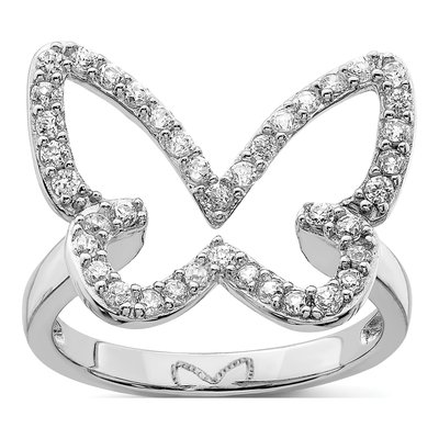 Sterling Silver CZ Butterfly Ring