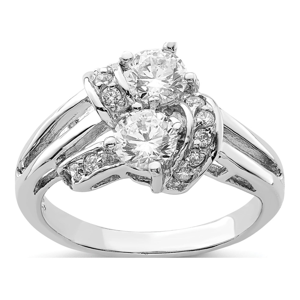 Sterling Silver CZ Plating Ring
