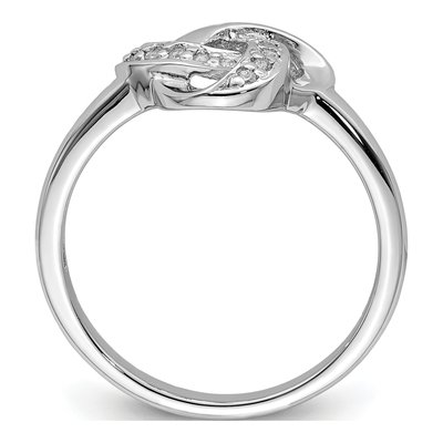 Sterling Silver CZ Knot Ring – view 3