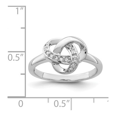 Sterling Silver CZ Knot Ring – view 5