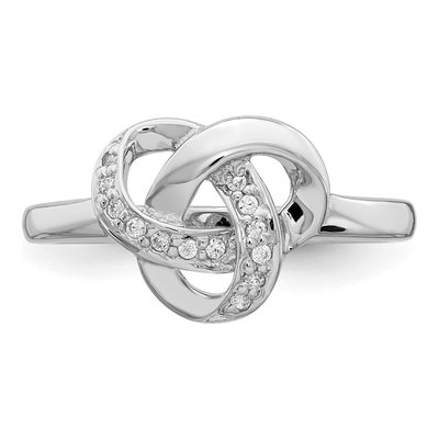 Sterling Silver CZ Knot Ring – view 6