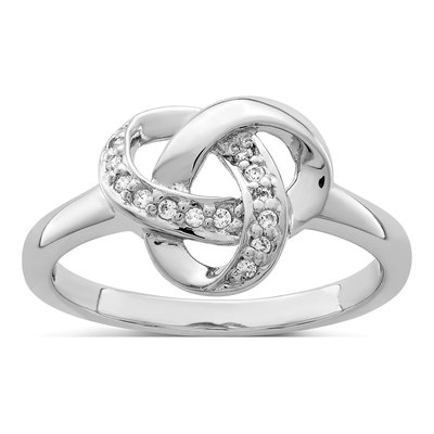Sterling Silver CZ Knot Ring