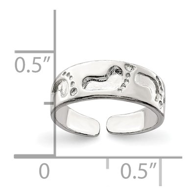 Sterling Silver Foot Print Toe Ring – view 4