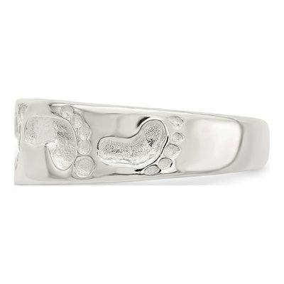Sterling Silver Foot Print Toe Ring – view 5