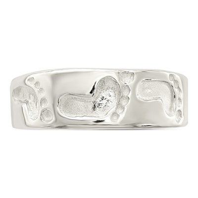 Sterling Silver Foot Print Toe Ring – view 6