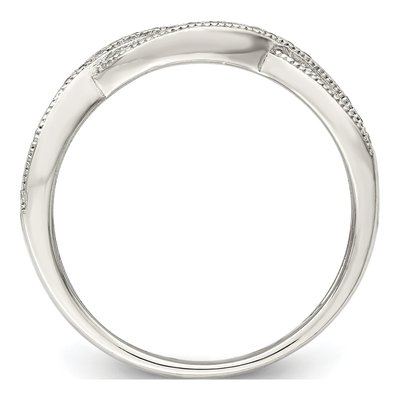 Sterling Silver CZ Twisted Ring – view 3