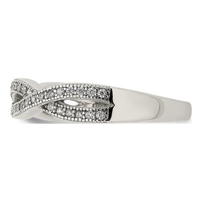 Sterling Silver CZ Twisted Ring – view 4