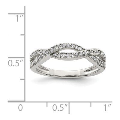 Sterling Silver CZ Twisted Ring – view 5