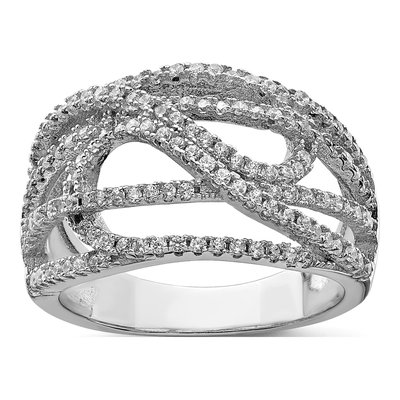 Sterling Silver CZ Micro Pave Ring