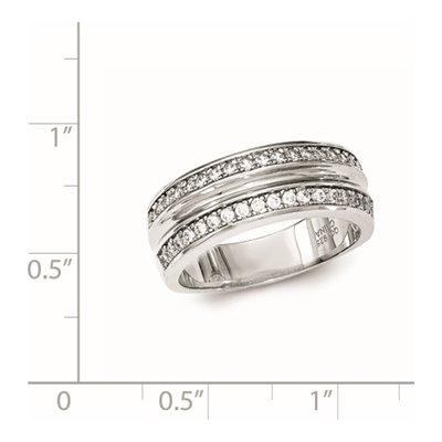 Sterling Silver CZ Textured Ring – view 5