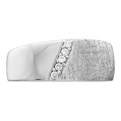 Sterling Silver CZ Textured Ring – view 6