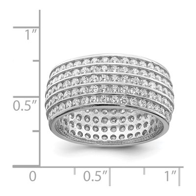 Sterling Silver 5-Row CZ Eternity Band – view 4