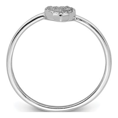 Sterling Silver CZ Heart Ring – view 3