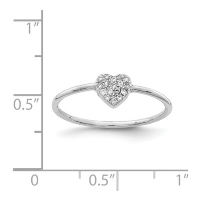 Sterling Silver CZ Heart Ring – view 5