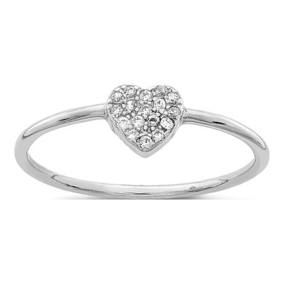 Sterling Silver CZ Heart Ring
