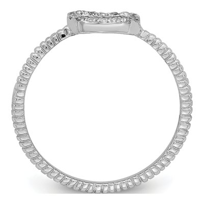 Sterling Silver CZ Heart Ring – view 3