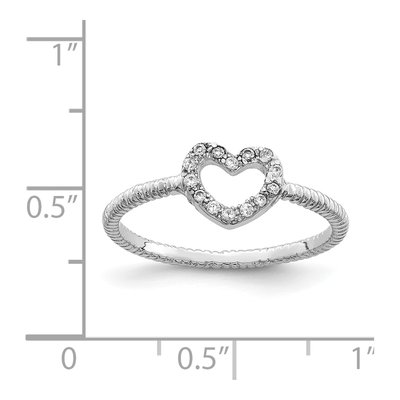 Sterling Silver CZ Heart Ring – view 5