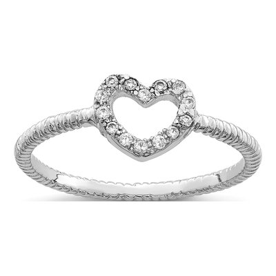 Sterling Silver CZ Heart Ring