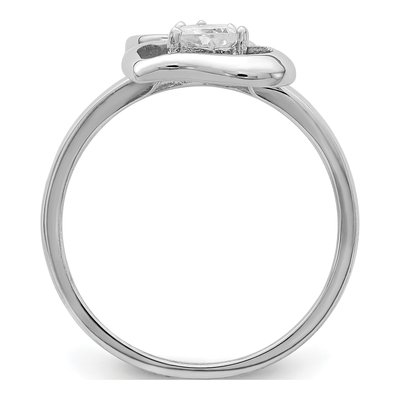 Sterling Silver CZ Double Heart Ring – view 3