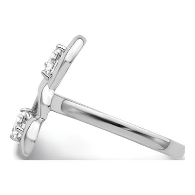 Sterling Silver CZ Double Heart Ring – view 4