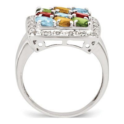 Sterling Silver CZ Multicolored Ring – view 2