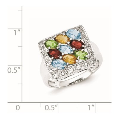 Sterling Silver CZ Multicolored Ring – view 3
